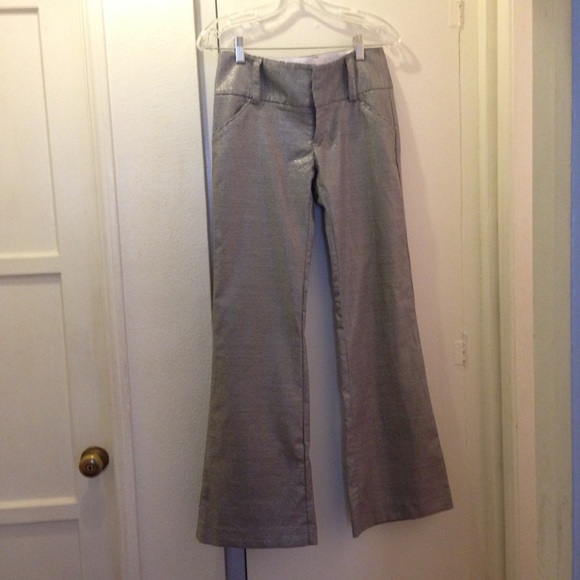 Alice + Olivia Pants - Alice + Olivia metallic silver slacks size 2